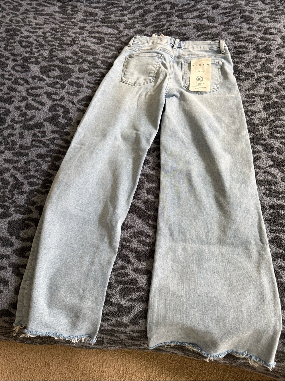 Risen Light Wash Wide-Leg Jeans